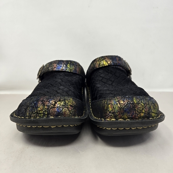 Alegria Seville Sierra Clog Sz 40=9.5 to 10 Colorful Leather & Fabric Upper - Picture 3 of 14